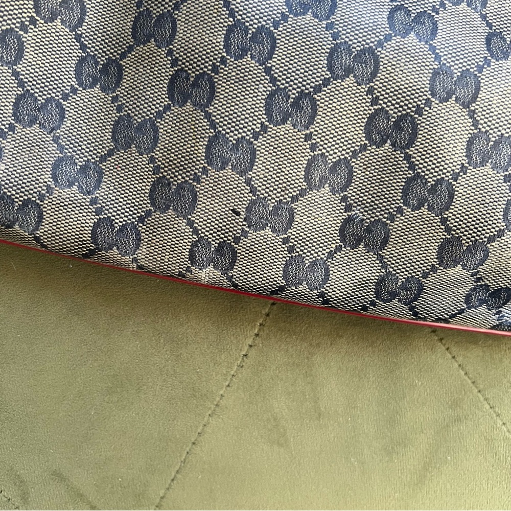 Gucci GG Crystal Crossbody Bag Beige Blue Red Strap - Picture 5 of 10